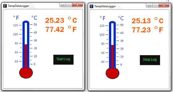 Вид окна программы сбора данных о температуре