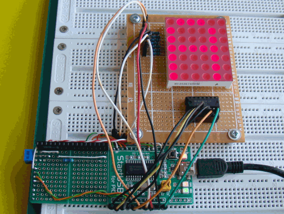 Подключение матричного индикатора к микроконтроллеру PIC
